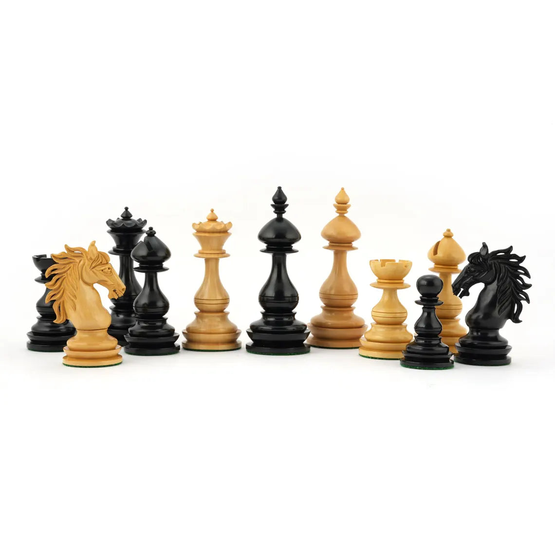 4.6 Inch Royal Eclipse Ebony & Boxwood Chess Set – Luxury Handmade Staunton Chess Pieces, Triple Weighted Chessmen Gift