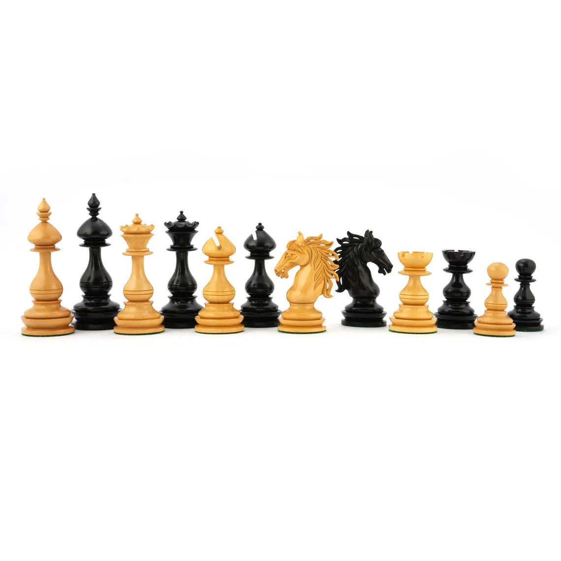 4.6 Inch Royal Eclipse Ebony & Boxwood Chess Set – Luxury Handmade Staunton Chess Pieces, Triple Weighted Chessmen Gift