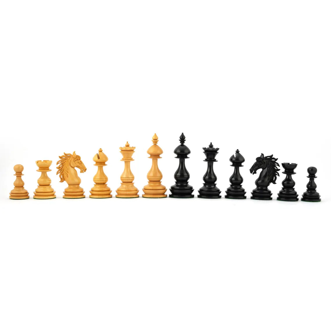 4.6 Inch Royal Eclipse Ebony & Boxwood Chess Set – Luxury Handmade Staunton Chess Pieces, Triple Weighted Chessmen Gift