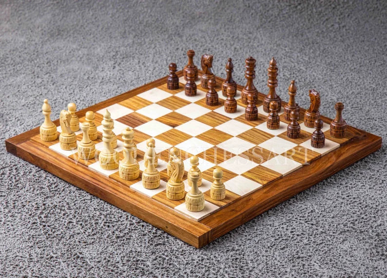 3.75” International Staunton Chess Pieces & 16” Premium Professional Chessboard Chess Set in Sheesham Wood