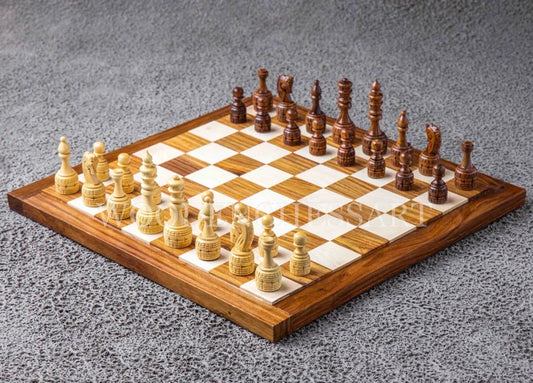 3.75” International Staunton Chess Pieces & 16” Premium Professional Chessboard Chess Set in Sheesham Wood
