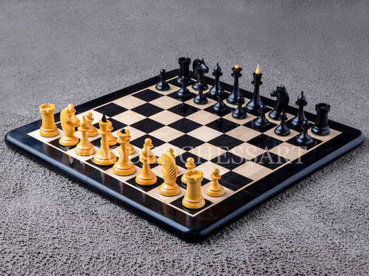 4" Premium Russian USSR Chess Pieces & 21" Chessboard Chess Set in Ebony
