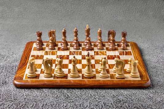 3.8” Zagreb 1959 Chess Pieces & 21" Luxury Chessboard Chess Set in Golden Rosewood