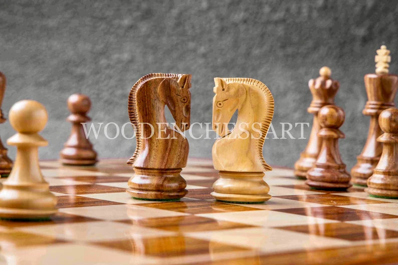 3.8” Zagreb 1959 Chess Pieces & 21" Luxury Chessboard Chess Set in Golden Rosewood