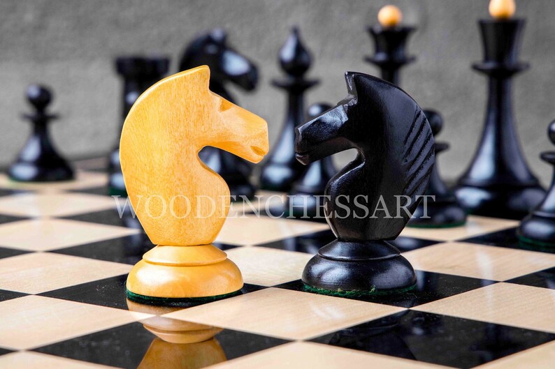 4" Premium Russian USSR Chess Pieces & 21" Chessboard Chess Set in Ebony