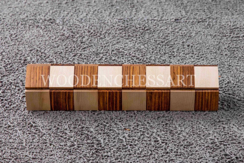 Roll-Up Portable Chessboard in Maple & Golden Rosewood