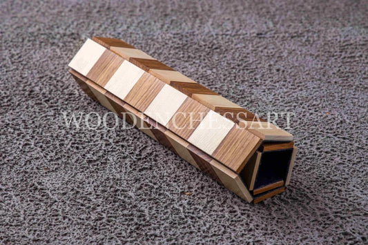 Roll-Up Portable Chessboard in Maple & Golden Rosewood