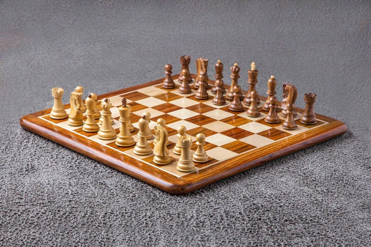 3.8” Zagreb 1959 Chess Pieces & 21" Luxury Chessboard Chess Set in Golden Rosewood