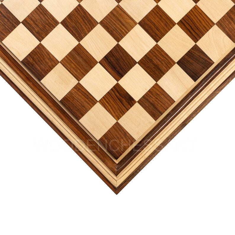 21” Luxury Hand-Carved Chessboard Only in Golden Rosewood & Maple Wood
