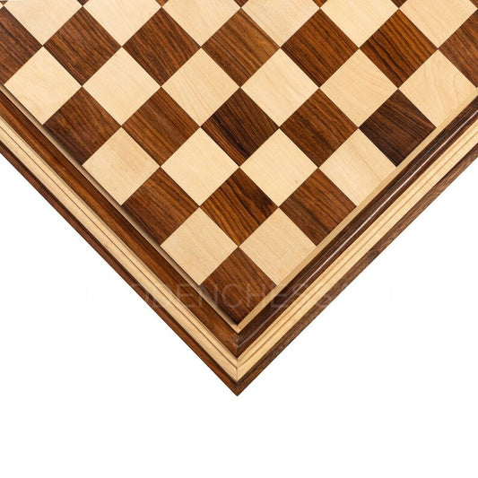21” Luxury Hand-Carved Chessboard Only in Golden Rosewood & Maple Wood