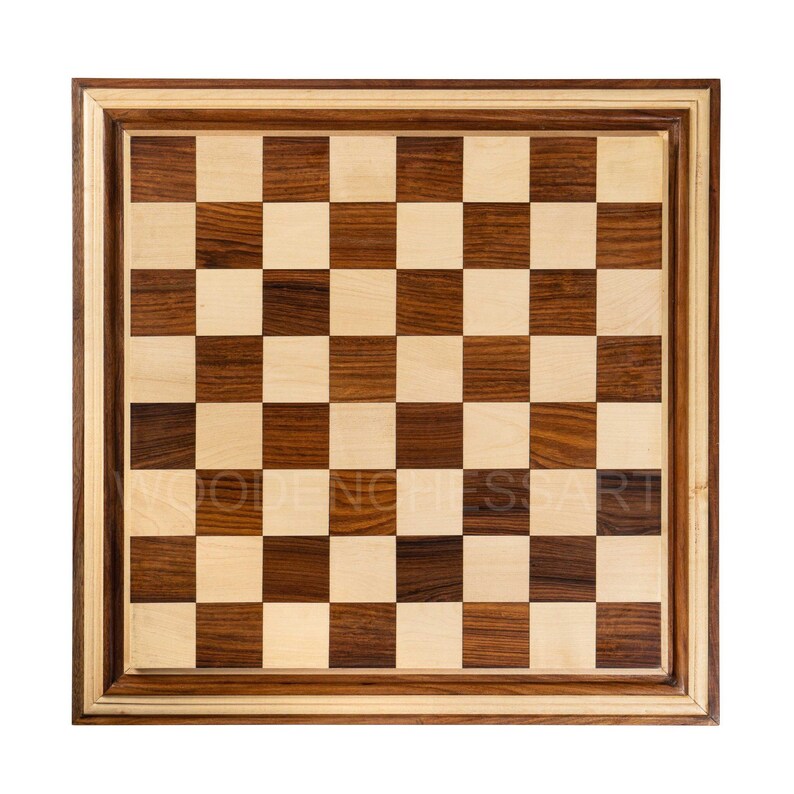 21” Luxury Hand-Carved Chessboard Only in Golden Rosewood & Maple Wood