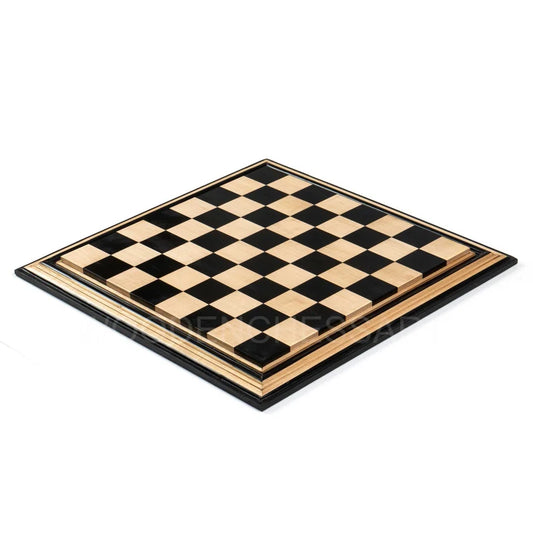 21” Luxury Hand Carved Chessboard Only in Ebony & Maple Wood