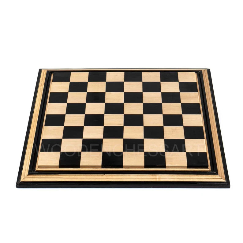 21” Luxury Hand Carved Chessboard Only in Ebony & Maple Wood