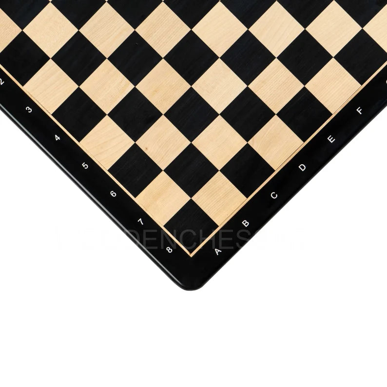 Premium Chessboard only in Ebony & Maple Wood (without Notation)