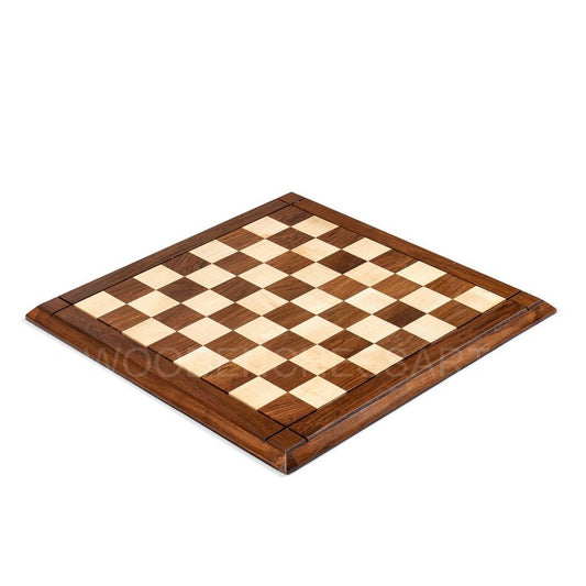 21” Luxury Chessboard Only with Cross Border & Tapered Edges in Golden Rosewood