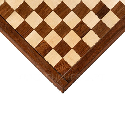 21” Luxury Chessboard Only with Cross Border & Tapered Edges in Golden Rosewood