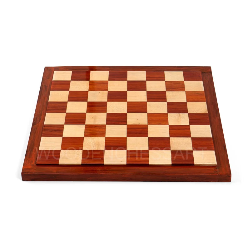 16” Premium Handmade Chessboard only in Bud Rosewood - 7.7 lbs