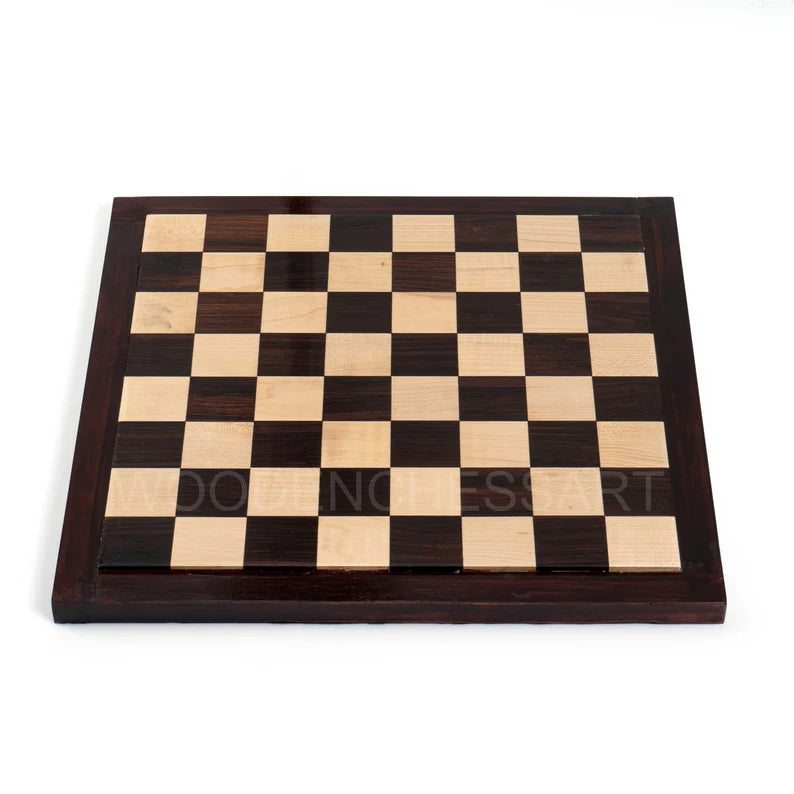 16” Premium Handmade Chessboard – Rosewood & Maple Wood