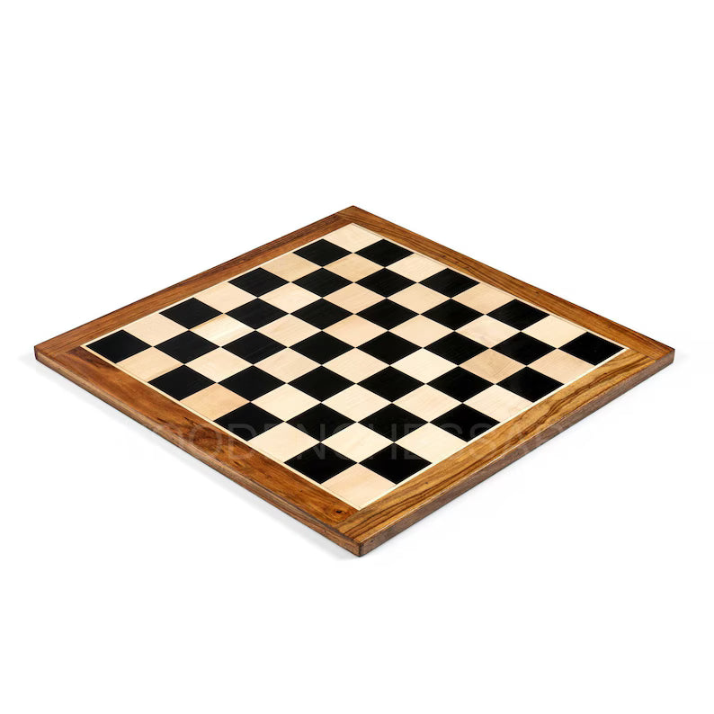 Luxury Professional Chessboard only in Ebony, Maple and Golden Rosewood