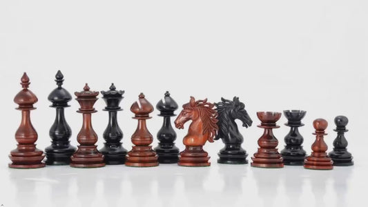 4.6 Inch Royal Eclipse Ebony & Boxwood Chess Set – Luxury Handmade Staunton Chess Pieces, Triple Weighted Chessmen Gift